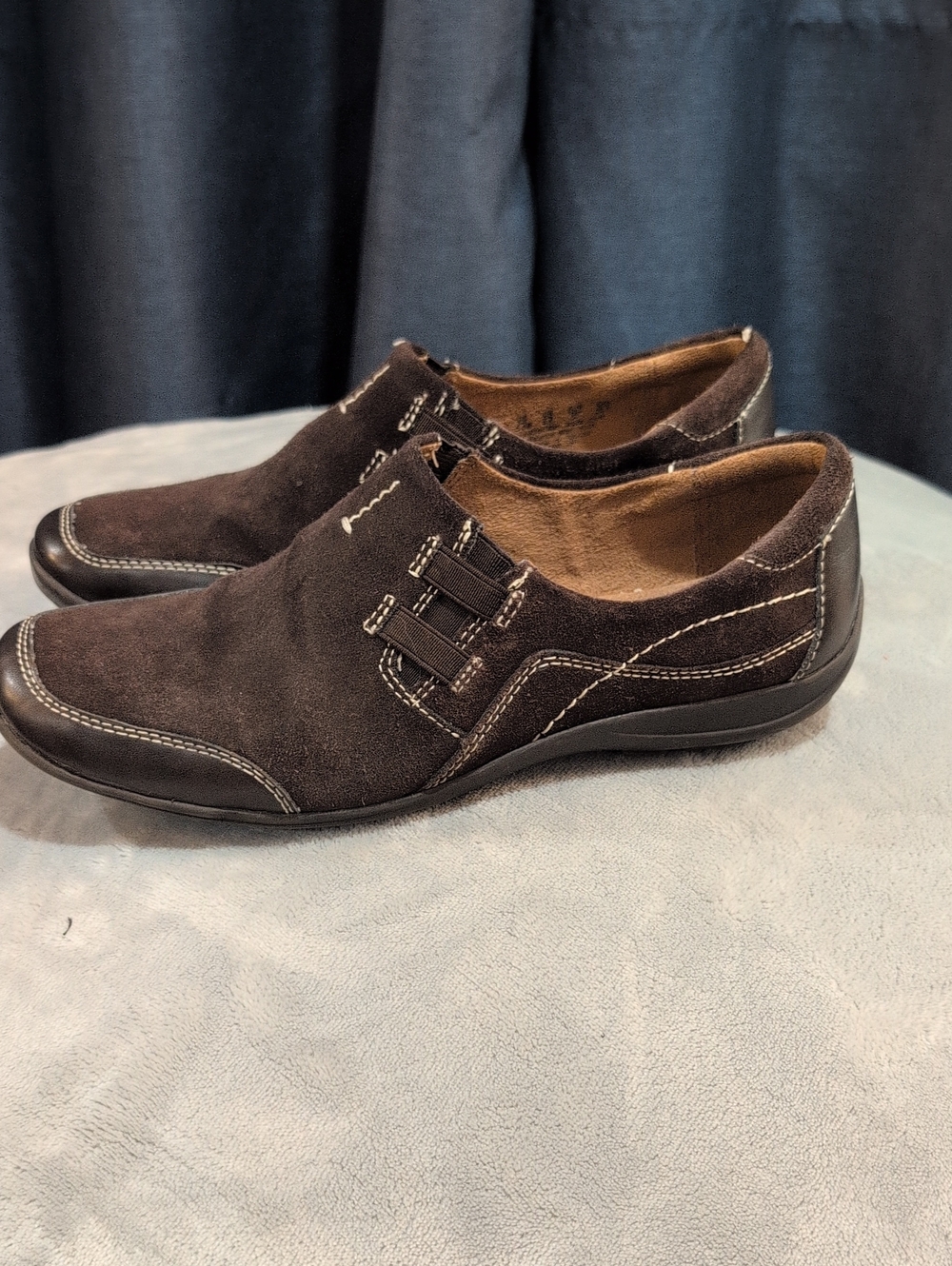 Naturalizer Women's Brown Suede Slip-On Loafers